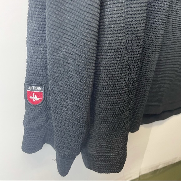 ANTIGUA Mens large black 3/4 zipper long sleeve - Picture 2 of 5